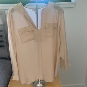 Joie Tan Boxy 3/4 Sleeve Blouse